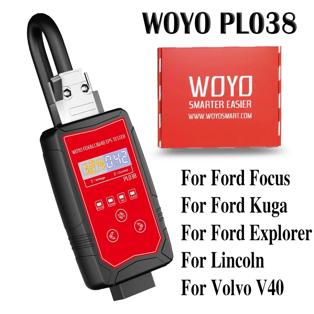 WOYO PL038 EPS Tester Electric Power Steering Wheel Motor Diagnostic Tool For Ford Kuga Explorer For Lincoln For Volvo V40