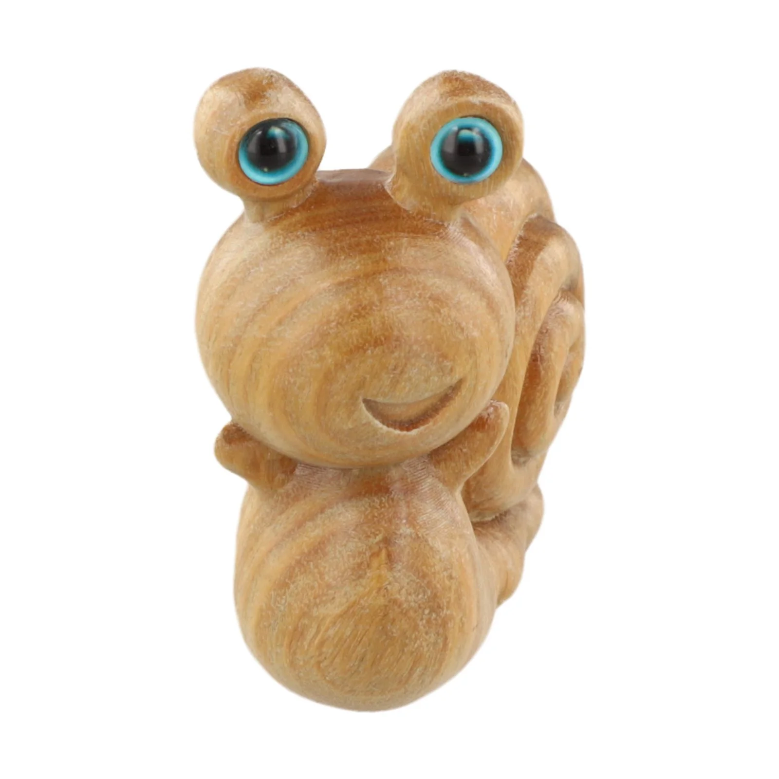 Handmade Snail Wood Ornament Crafted from Green Sandalwood with Detailed Carving Design for Indoor Home and Office Decoration