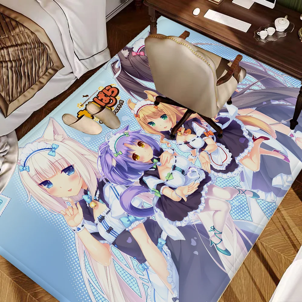 Nekopara Japanese Anime Floor Mat Kids Room Bedroom Decoration Balcony Anti-Slip Doormat Living Room Welcome Rug