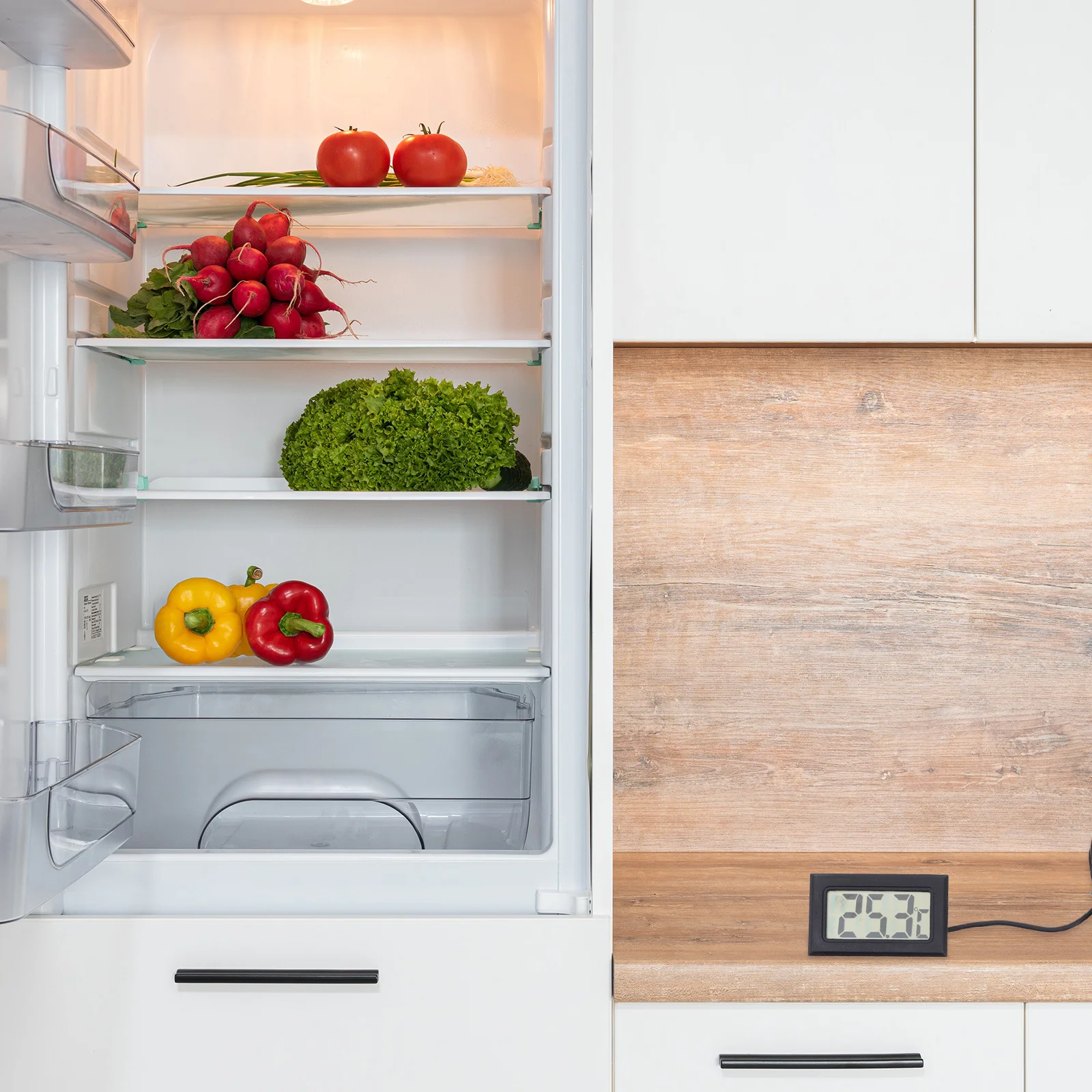 

2Pcs Digital Thermometer Embedded Temperature Gauge for Refrigerator Water Tank Mason Jar High Reliability Fast Response Easy to