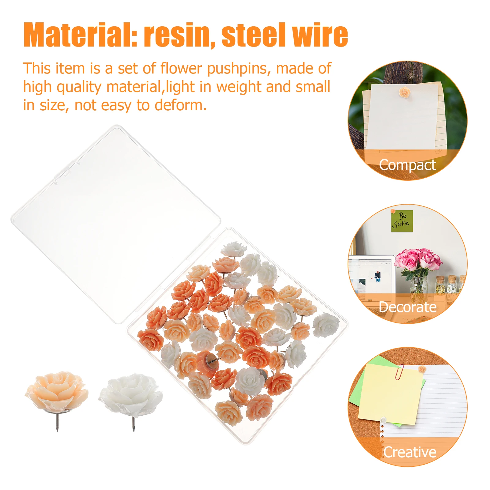 40 قطعة من دبوس دفع على شكل زهرة ملونة، مسامير إبهام ممتازة للوحة الفلين والمكتب والمدرسة، دبابيس رسم مزخرفة، لوازم فنية جدارية