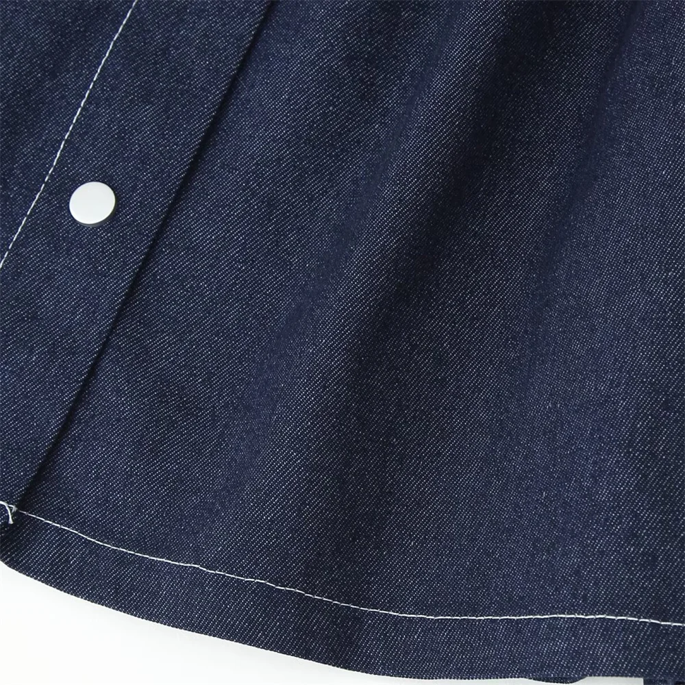 Jaket Koboi Wanita Kerah Single-Breasted Lengan Panjang Musim Semi/Panas Produk Baru Pakaian Kasual Wanita