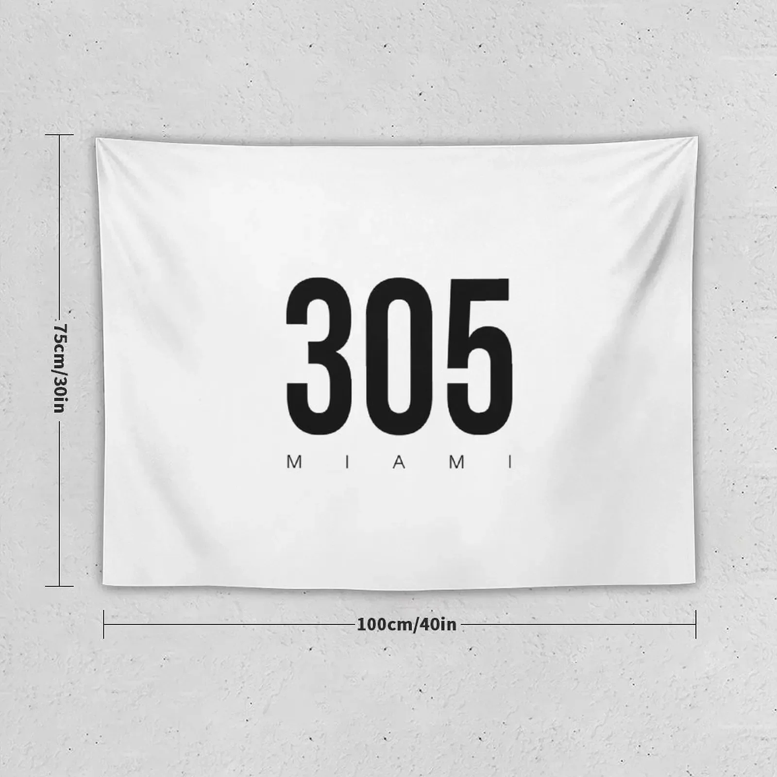 Miami, FL - 305 Area Code Tapestry Wall Tapestries Decorative Wall Murals Cute Room Things Outdoor Decor Tapestry