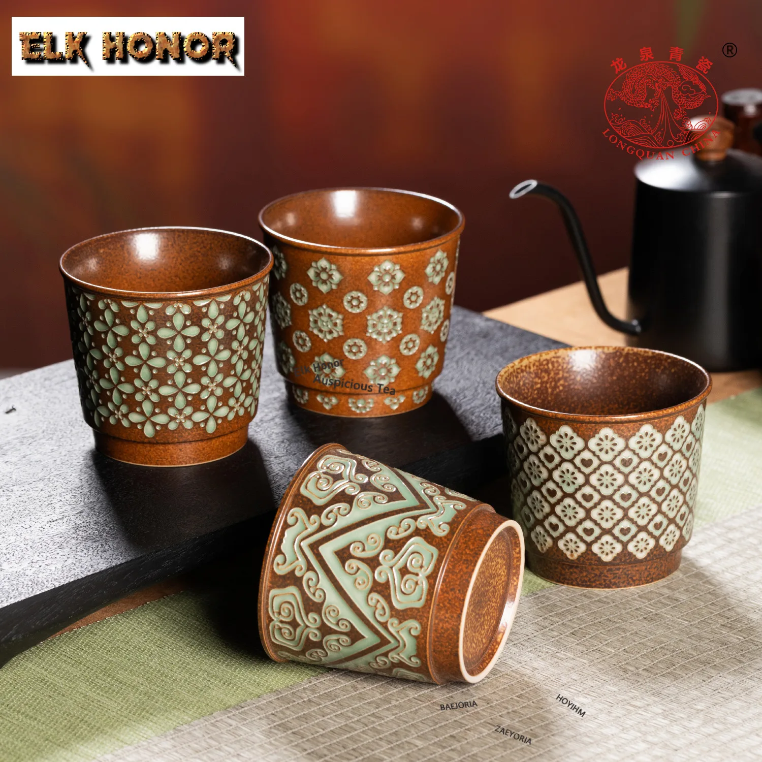 290ml Handmade Gray Glaze Longquan Celadon Cola Mug Bubble Teacup Cold Hot Water Jug Hand Warmer Office Water Cup Teaware Craft