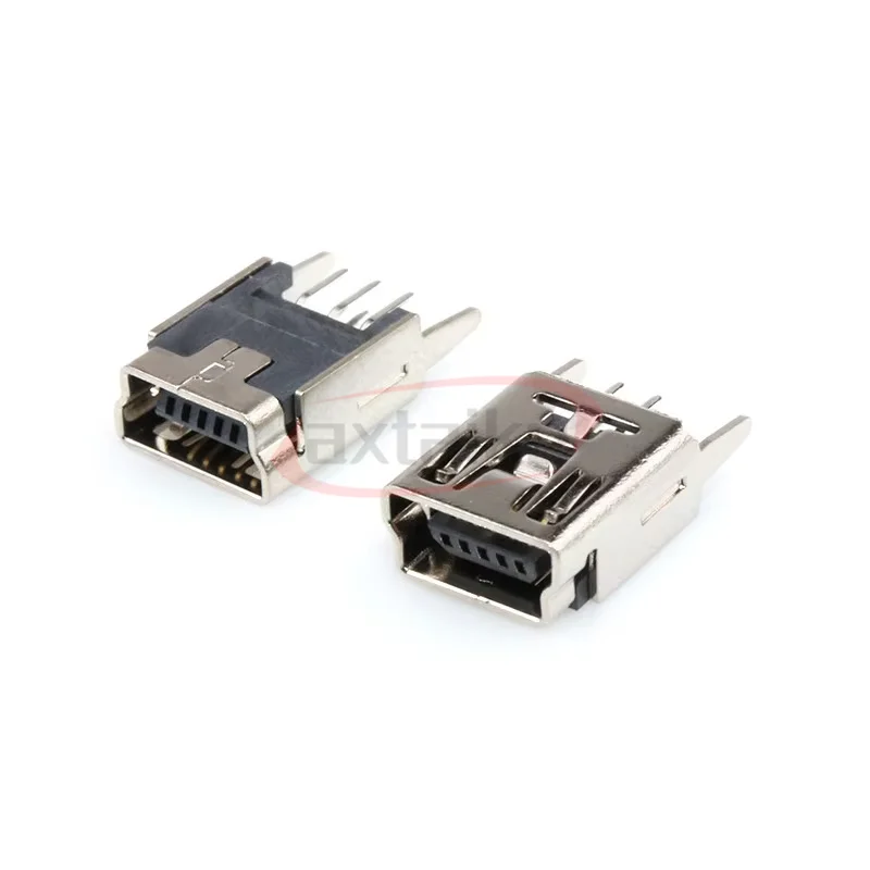 20 PÇS/LOTE Mini USB 5Pin Conector de Soquete Fêmea 4 pés para Carregamento de Cauda Conector de Porta de Carregamento de Telefone Móvel 90/180 graus SMD