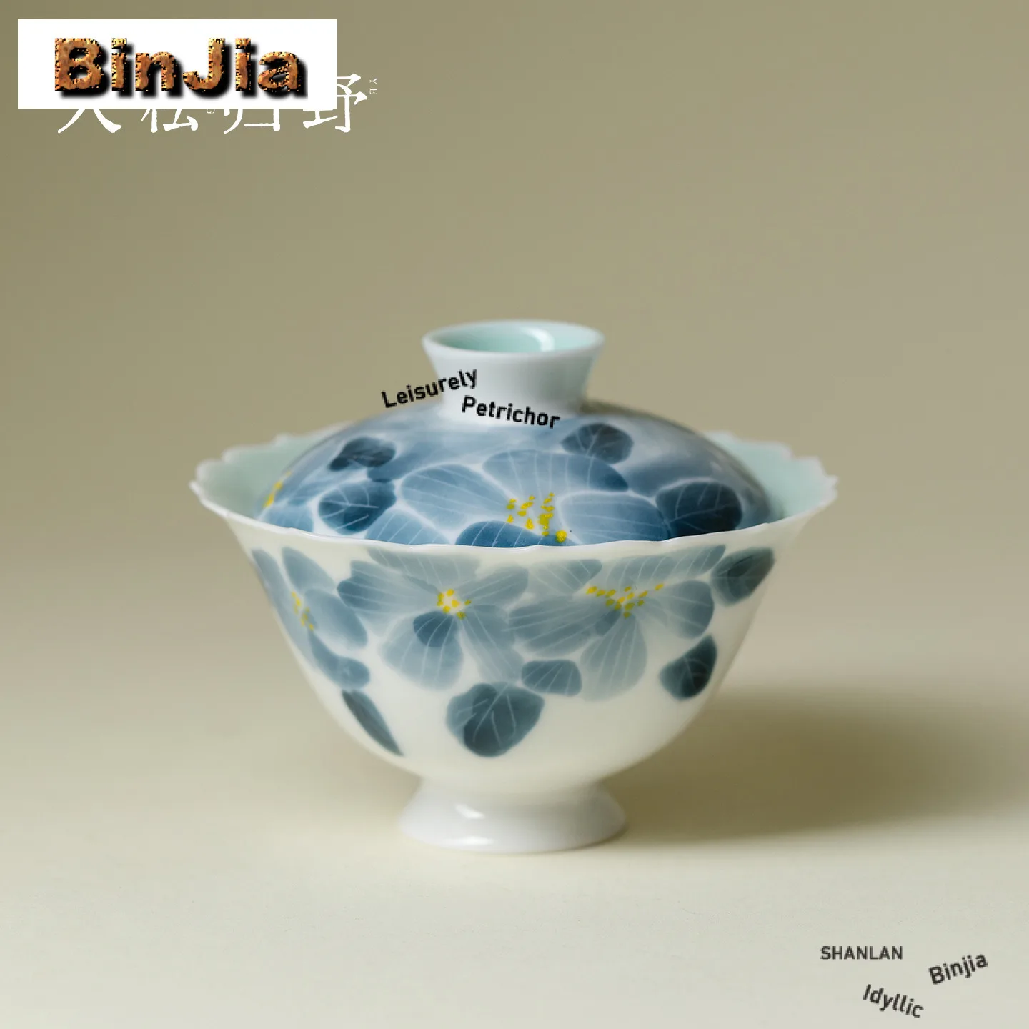 

110 мл ручная роспись пятилепестковый цветок рот Gaiwan винтажная чайная варенья чайная миска с крышкой комплект чайник крышка миска ча ремесло