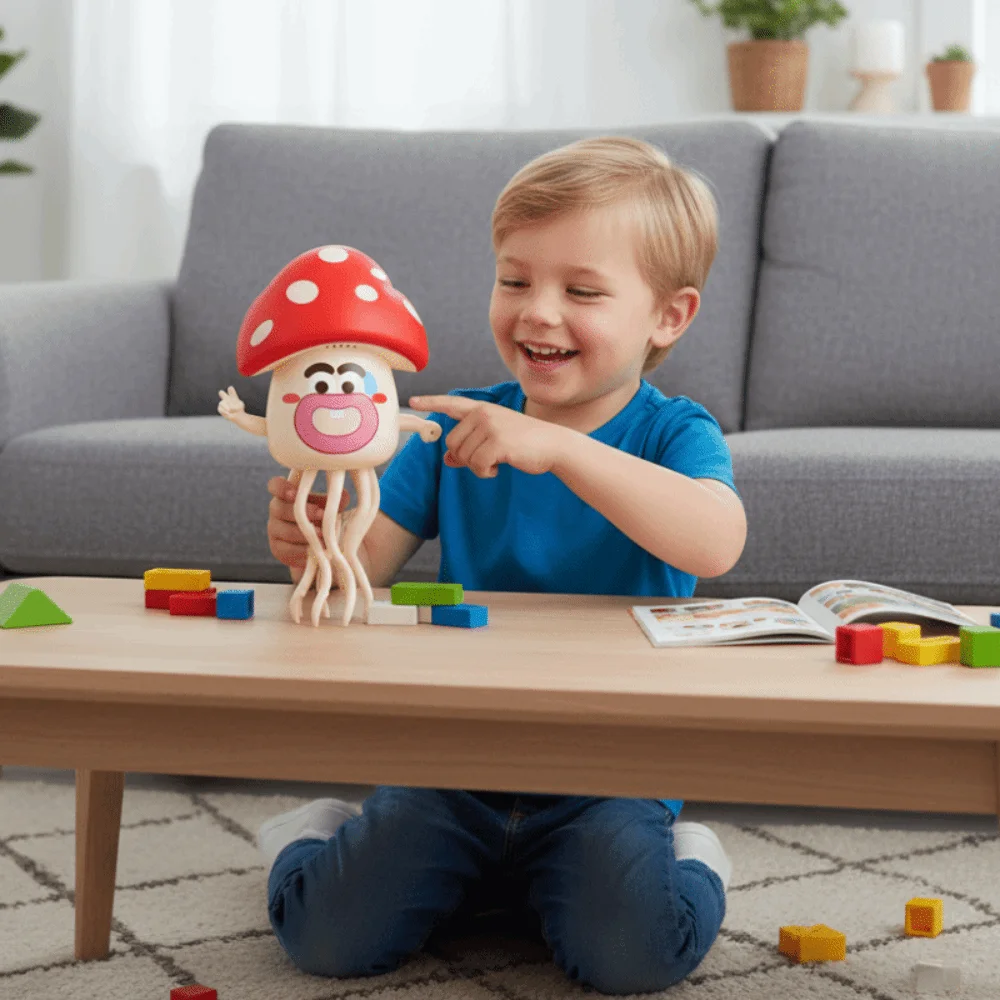 Plastic Electric Dancing Octopus Interactive Mushroom head Crawling Interactive Octopus Movable Simulation