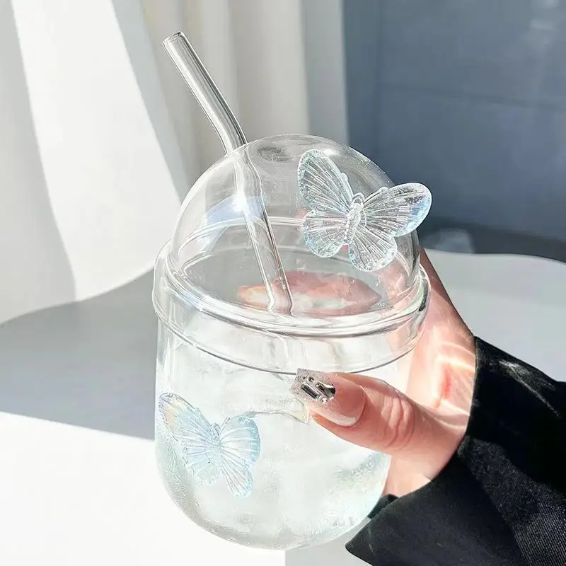 Butterfly Transparent Twisted Glass High Beauty Water Cup Beer Glass Household Juice Whiskey Glasses Cold Drink Glassware