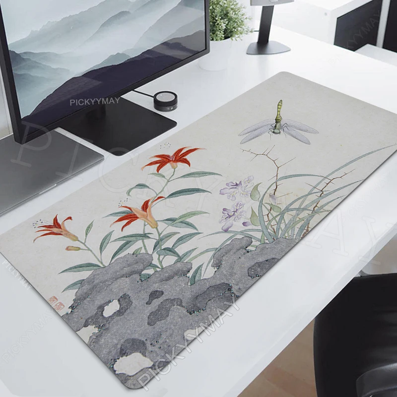 Locking Edge Mouse Mats Large Rubber Mouse Pad Chinese Painting Desk Mats Mousepads Gamer Mousepad Desk Pads Keyboard Mat