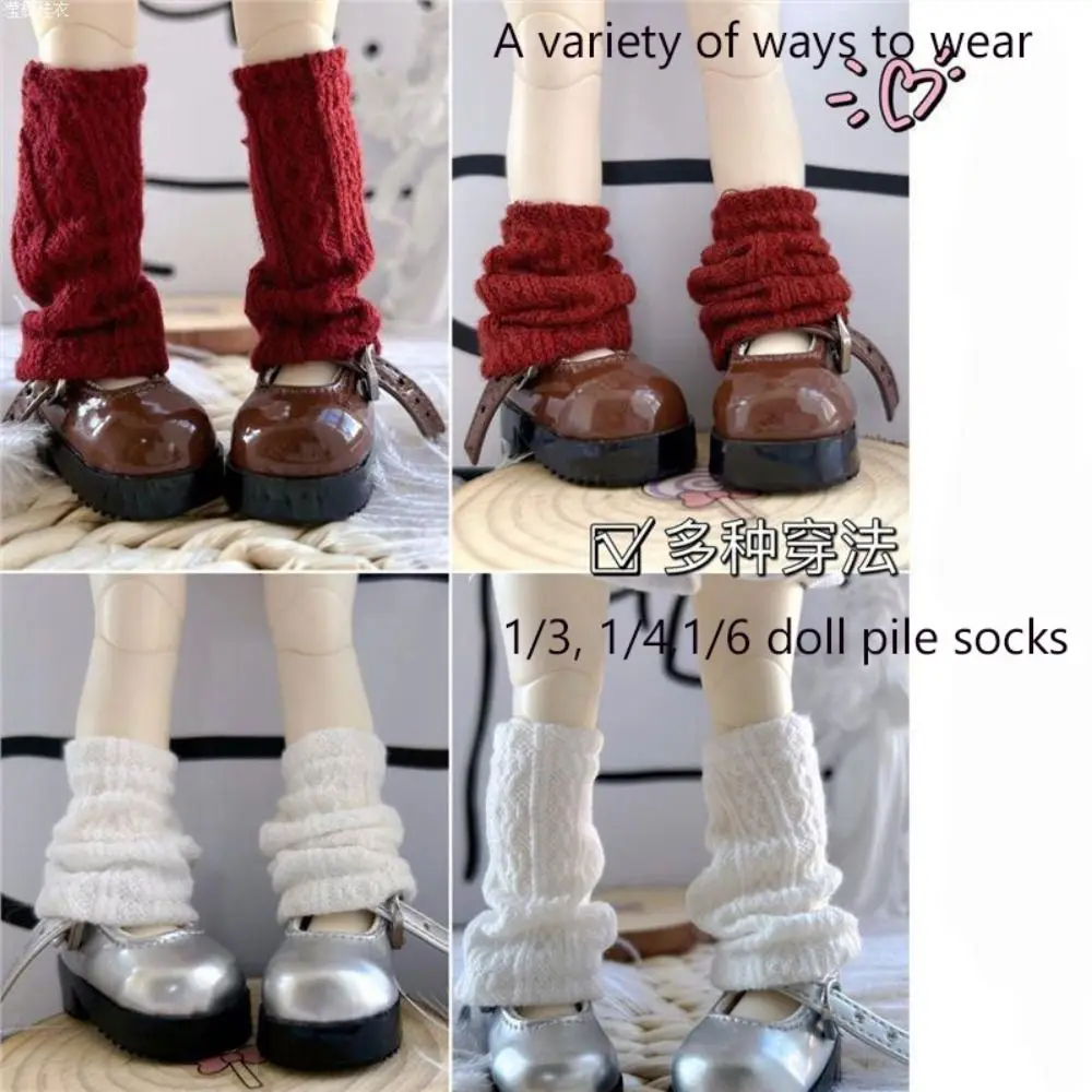 Long 1/6 Doll Socks All-match for 1/6, 1/3, 1/4Bjd Ribbed Knit Doll Knit Pile Socks Fashion Colorful BJD Doll Clothes Children