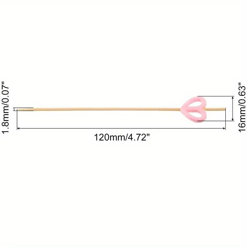 100 قطعة من أعواد الكوكتيل على شكل قلب أعواد أسنان أسياخ مقبلات من الخيزران زينة للأطعمة والمشروبات والفواكه والحلوى