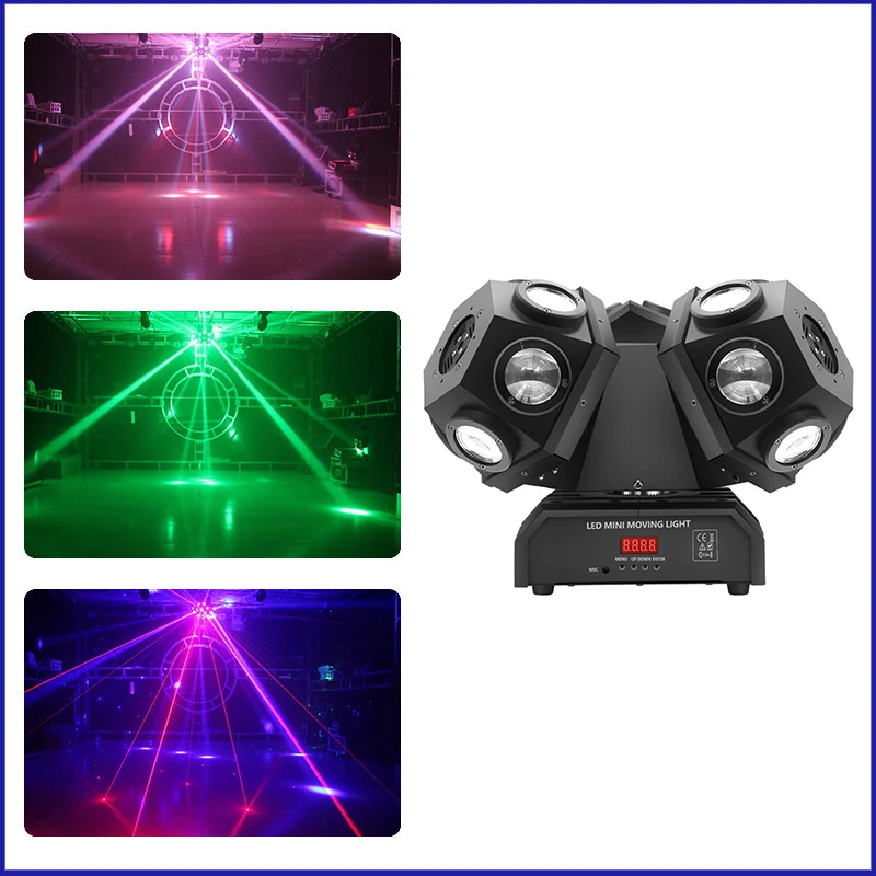Lumières de DJ à tête mobile, faisceau LED, stroboscope laser, lumière boule à tête mobile, DMX, fête de boîte de nuit, éclairage de scène de spectacle, UE, 3 têtes, 18x10W