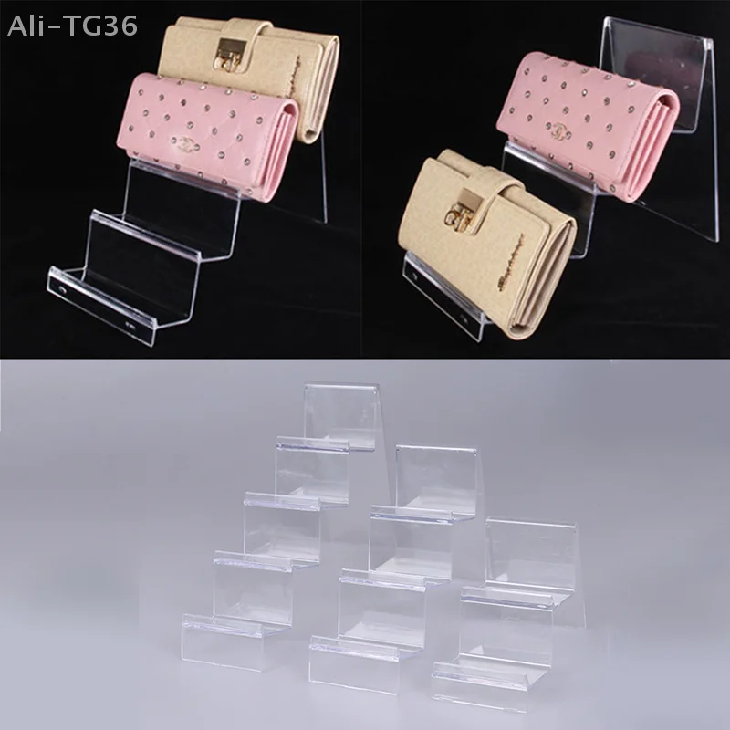 Soporte de exhibición acrílico multicapa, estante de almacenamiento transparente para billetera de teléfono móvil y gafas para organización del hogar