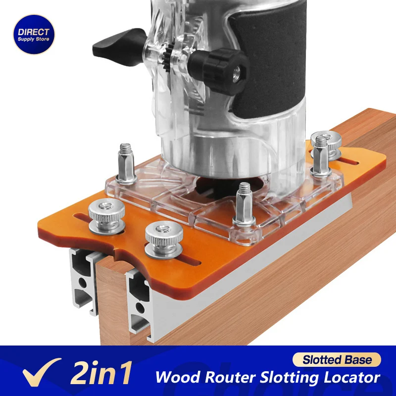 Wood Router Slotting Locator Accurate Slotted Base Slotting Machine Bracket Handheld Edge Trimmer Milling Curve Cutting Tool