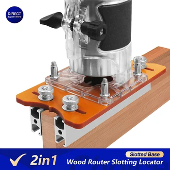 Localizzatore di scanalature per router di legno Base con scanalatura accurata Staffa per scanalatura Trimmer per bordi portatile Utensile da taglio per curva di fresatura