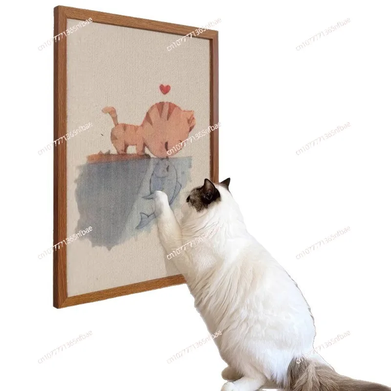 

Милая рамка для фотографий, когтеточка для кошек, домашняя милая деревянная игрушка для домашних животных, интерактивная картина маслом, игрушка для кошек