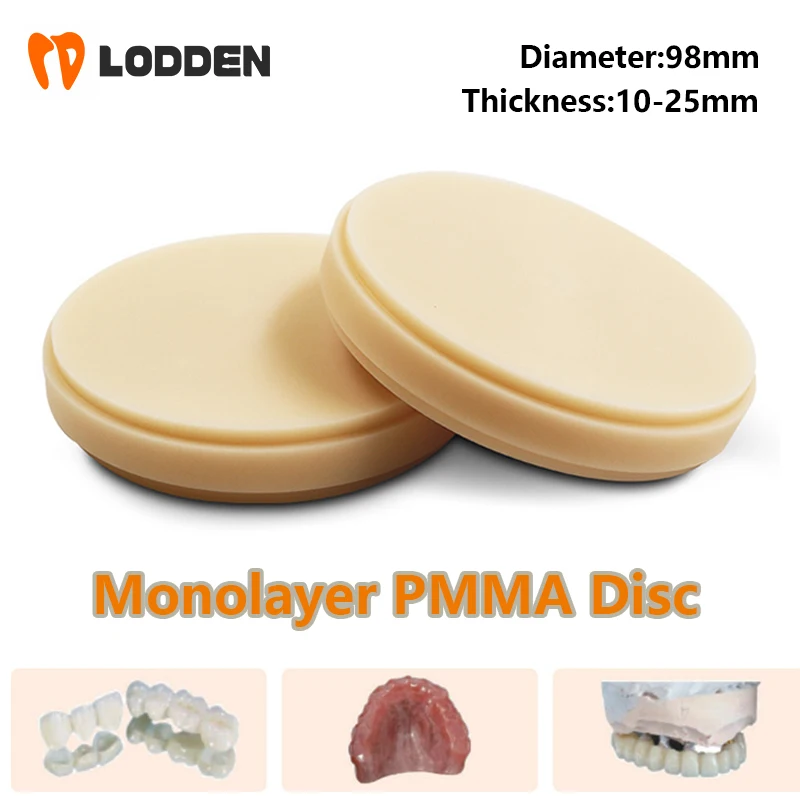 

LODDEN Monolayer PMMA Disc Dental Lab Material 98mm Resin Disk For CAD CAM Open System PMMA Block A1 A2 A3 A4 B1 B2 B3 B4 Colors
