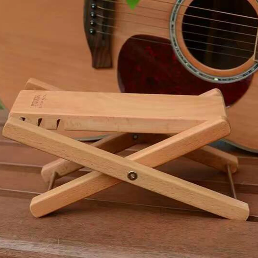 

Guitar Solid Wood Pedal Classical Guitar Footstool Three-gear Height Adjustable Pedal Guitar Accessories(Wood Color)