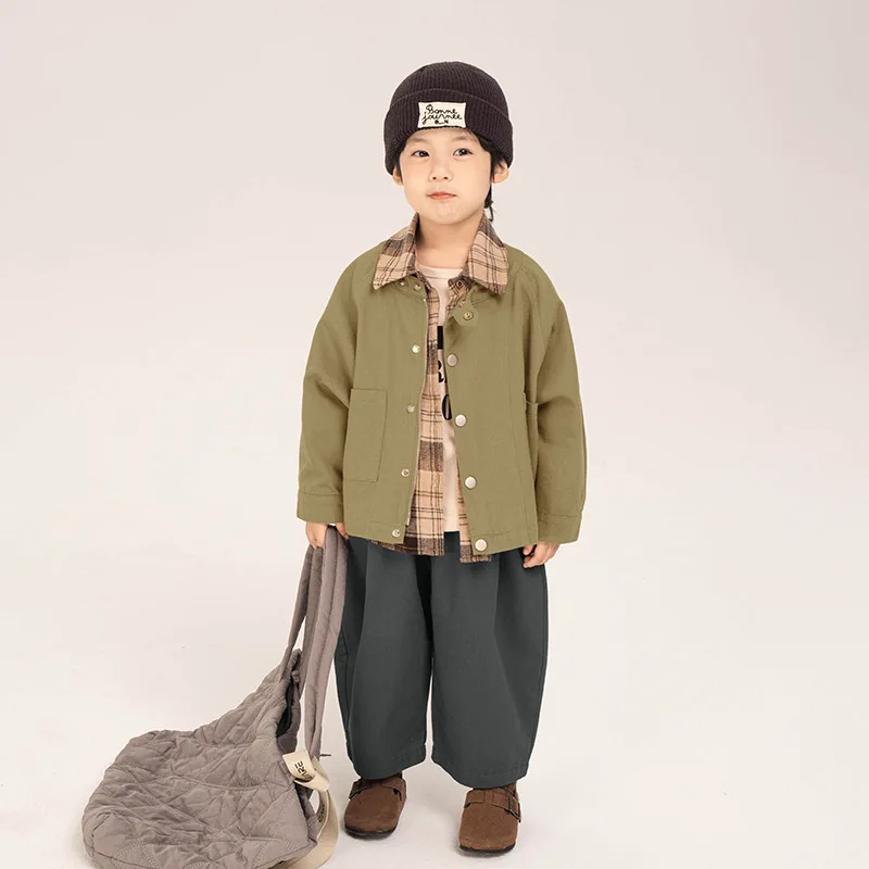 Kid Jacket Children Clothing Boy Coat Spring and Autumn New Autumn Children Short Long-sleeved Top Korean Coat Jacket