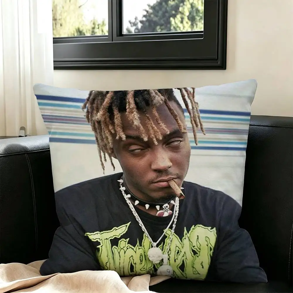 Rapper999 J-Juice W-WRLD  Square Double-Sided printed Pillow Case Bedroom Bedside Pillow Sofa Cushion Cover