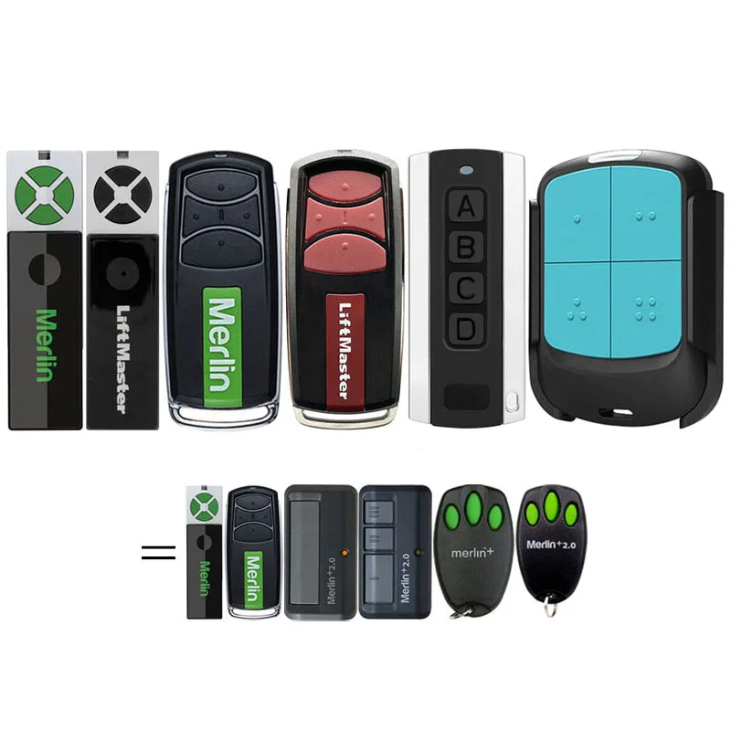 Merlin E950M Garage Remote Control Garage Door Opener Security+ 2.0 433.30 433.92 434.54MHz