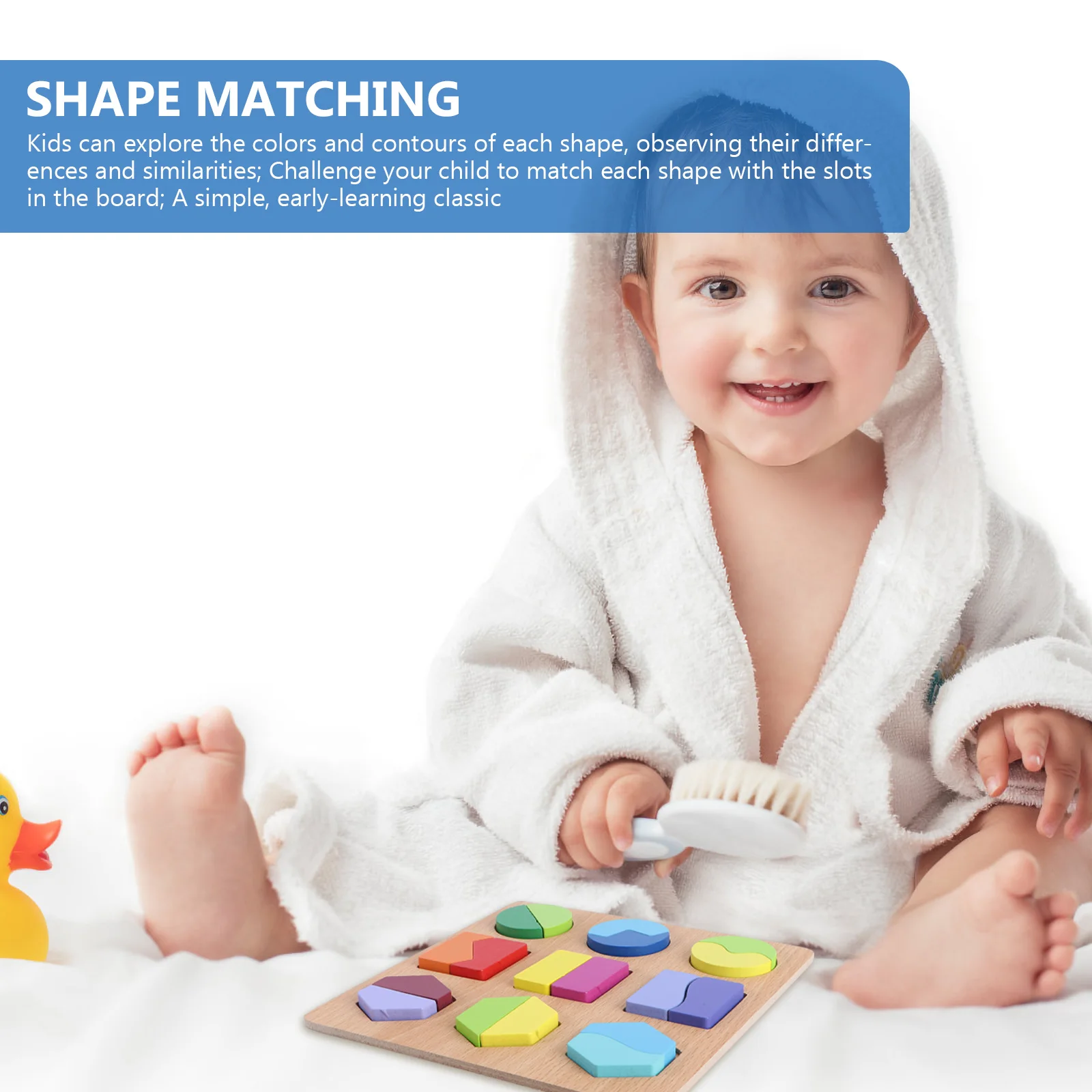 1 Juego 1 Juego de tablero de rompecabezas de formas geométricas de madera educativo para niños juego de coordinación de reconocimiento de colores a juego (forma 4)