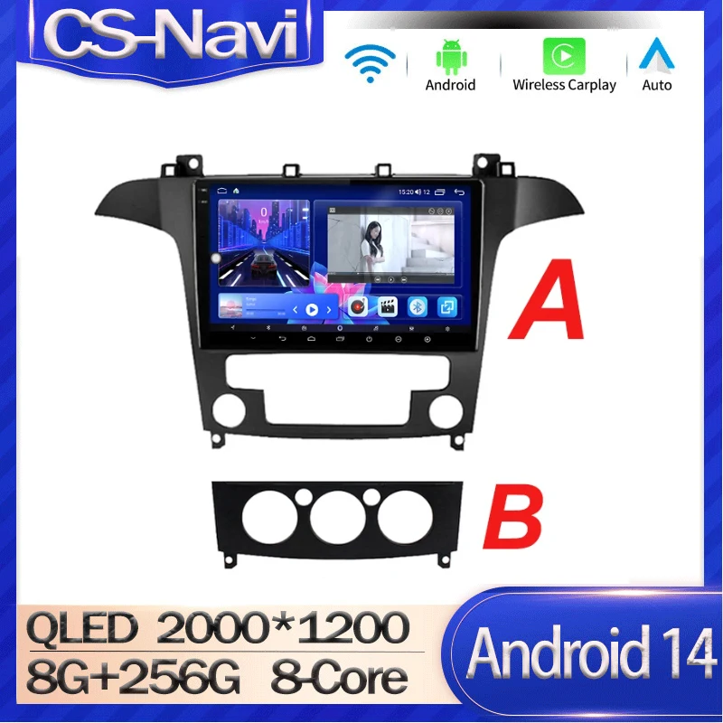 Android 14 4G WIFI For Ford S Max S-MAX 2007 - 2015 Car Radio Multimedia Video Player Navigation GPS Stereo Auto HU No 2 Din DVD