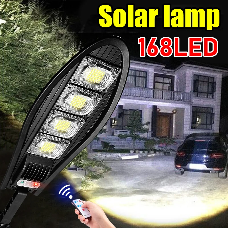 

2023 Newe Upgrade 168LED Outdoor Solar LED Light Powerful Solar Lamp 3 Modes Motion Sensing Garden Lamp Waterproof Street Light