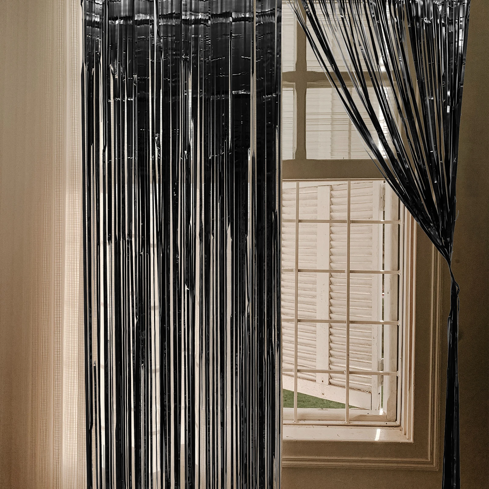 

3pcs Metal Foil Fringe Curtain Reusable Shiny Backdrop For Birthday Party Decoration Festival Event Bachelorette Decor