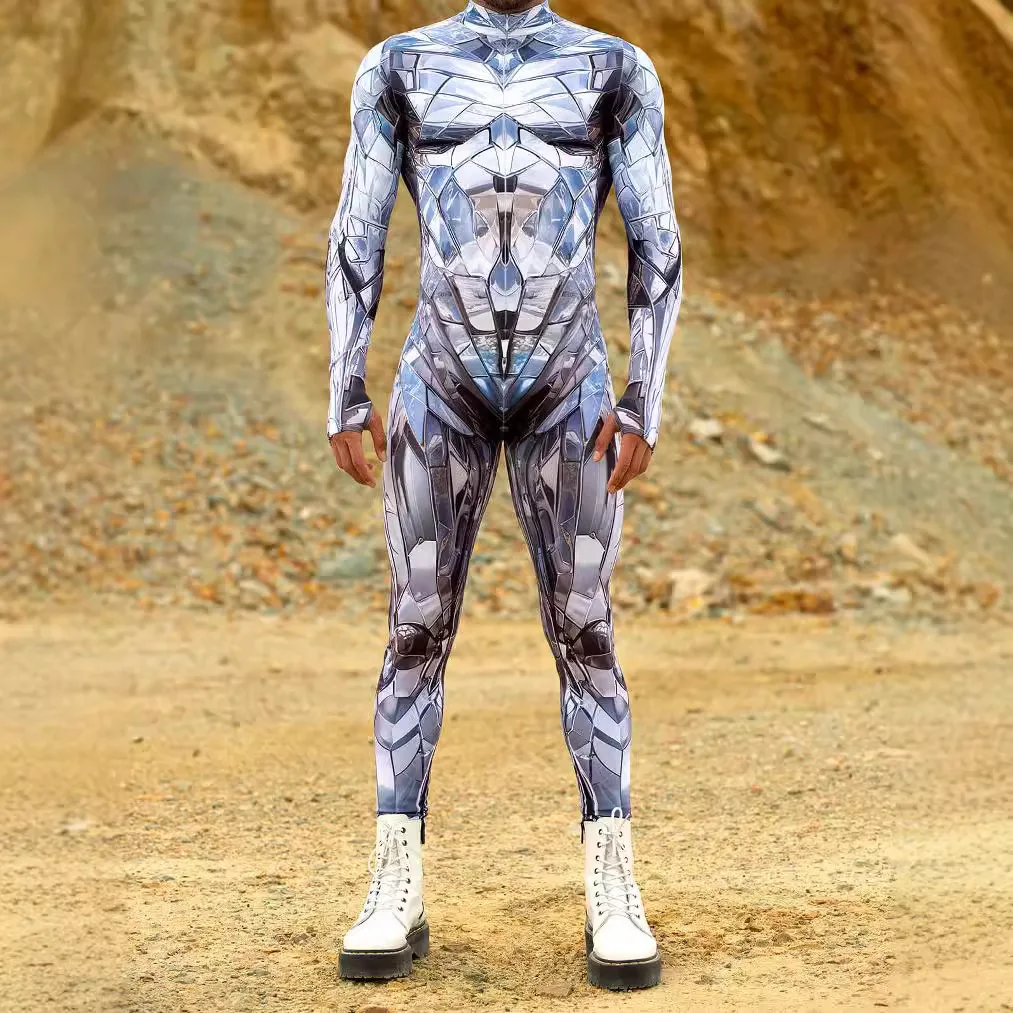 

3D Digital Printing Tight Bodysuit Cosplay Costume Jumpsuit Men Halloween Carnival Party Long Sleeve Role Playing Zentai Catsuit