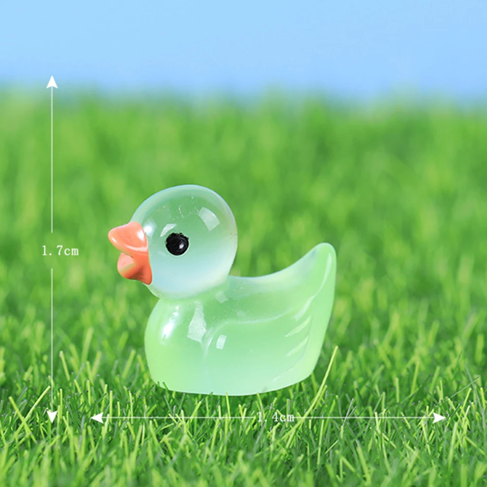 1 Set Fluorescent Duck Rose Transparent 50pcs Green Landscape Decor Light Red Miniature Figures Ornament Purple