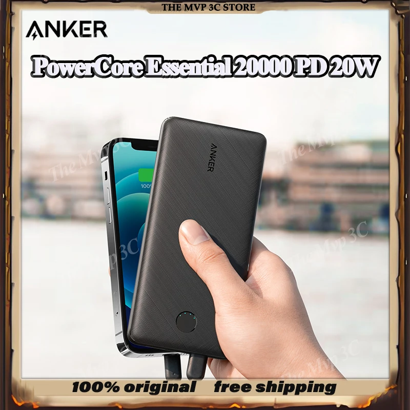 

Портативный мобильный телефон Anker PowerBank 20000 мАч, легкий внешний аккумулятор PowerIQ3.0, двусторонняя быстрая зарядка Anker PD A1287, подарок