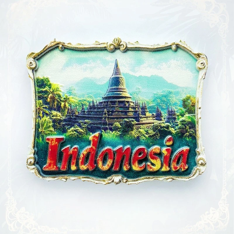 

Borobudur Fridge Magnet - Sacred 3D Buddhist Temple Souvenir Unique Indonesian Heritage Gift for Travel & Spiritual Home Decor
