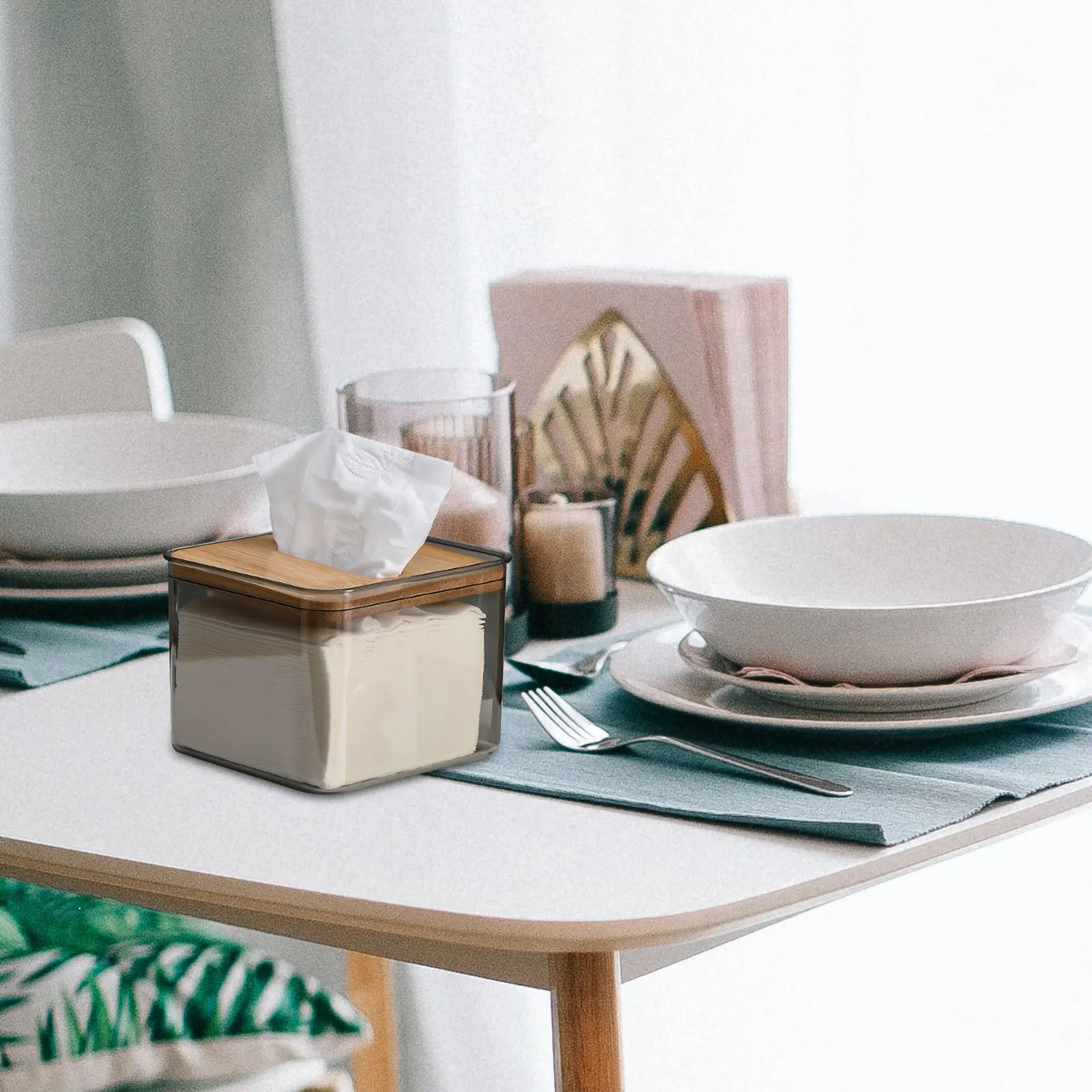 

Desktop Tissue Box Holder Fashion Cube Cover for Room Bedroom Cafe Multifunctional Organizer Portable Napkin Case Storage Box