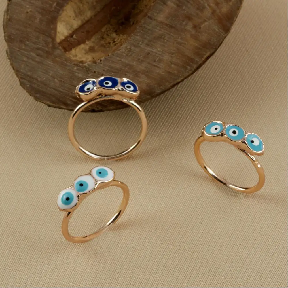 Evil eye Figured Joint Ring 1 Pcs