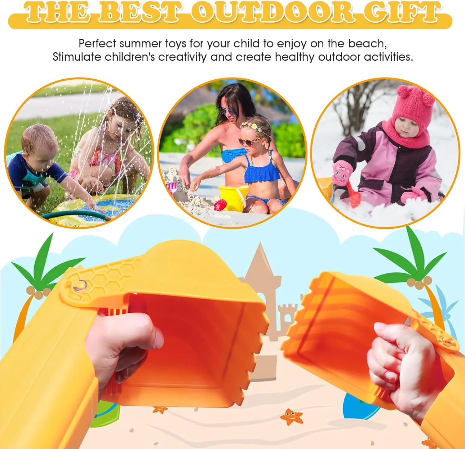 Kinder Strand Graafarm Speelgoed Grote Sneeuw Scheppen Zand Graafgereedschap Strand Buiten Zand Spelen Water Graven Handschoen Handgereedschap