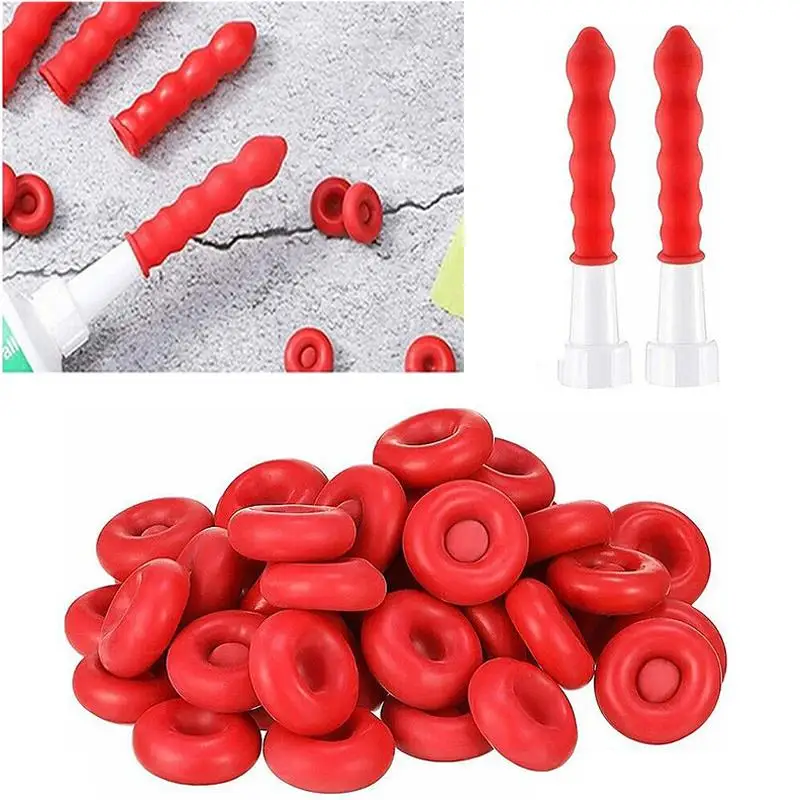 10/20Pcs Caulking Nozzles Cap Glass Glue Tip Saver Open Tube For Preserving Caulk Latex Tube Sealer Adhesives Tools Set Sealant