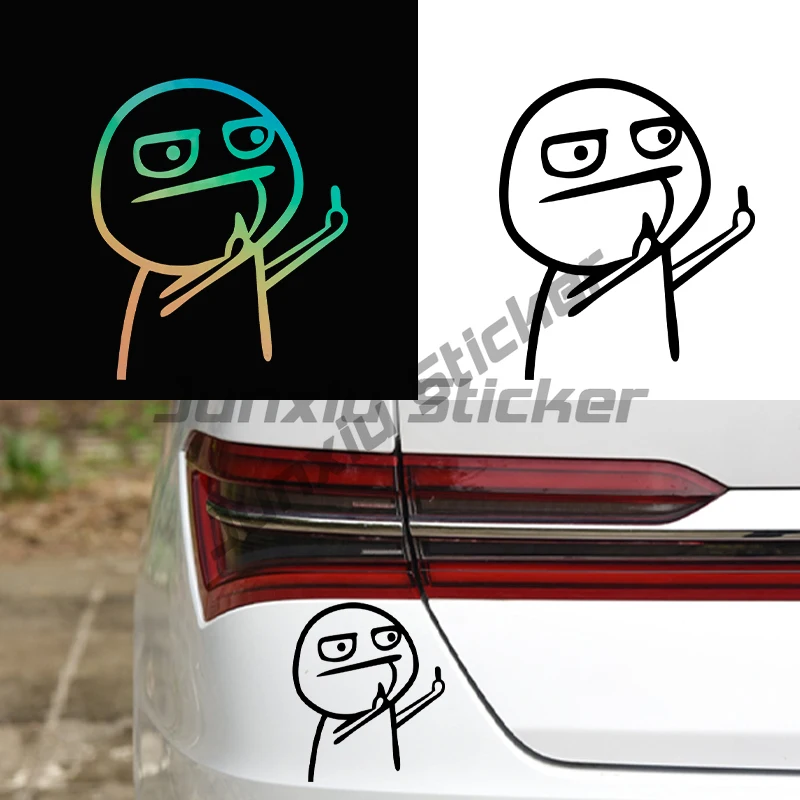 

Bike Cartoon Funny Middle Finger Vinyl Car Sticker Bicycle Decal Styling Decor Exterior Accessories