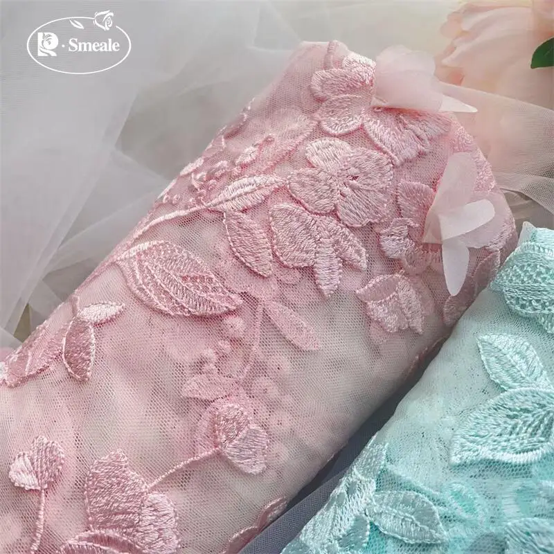 Fleisch rosa hellgrün Chiffon Aufkleber 3D Stoff, Kinderbekleidung Nähen Stoff.DIY Kleid Home Stoff. Polsterstoffe – Detail 3