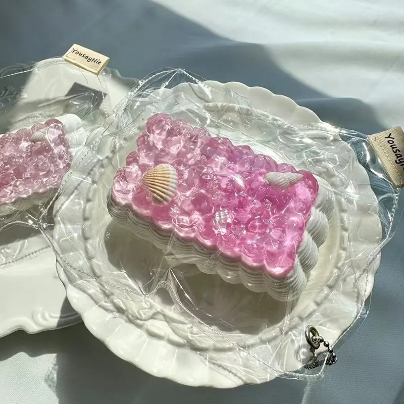 Handmade Ocean Pink series squishies—beautiful and stress-relieving.