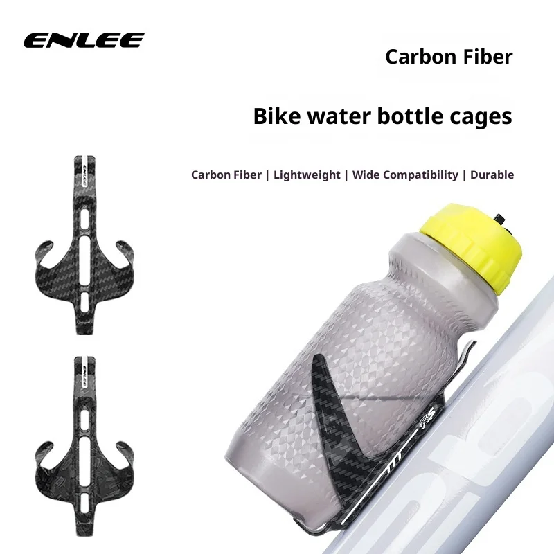 

Enlee Bicycle Water Bottle Cage Carbon Fiber Ultralight 13g Aerodynamic Water Bottle Holder For Road Mountain Bike Cycling
