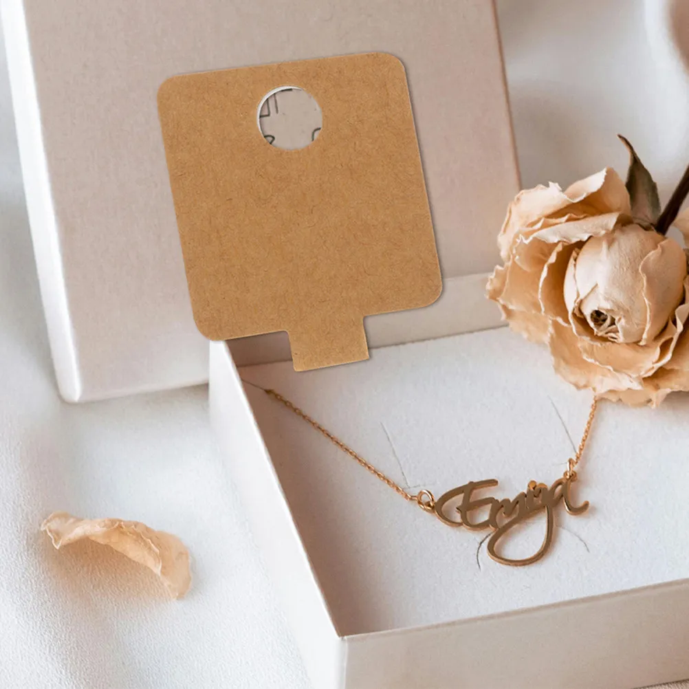 100Pcs Foldable Self-Adhesive Jewelry Display Cards for Earrings Bracelets Necklaces Hair Ties Packaging Supplies Small Business
