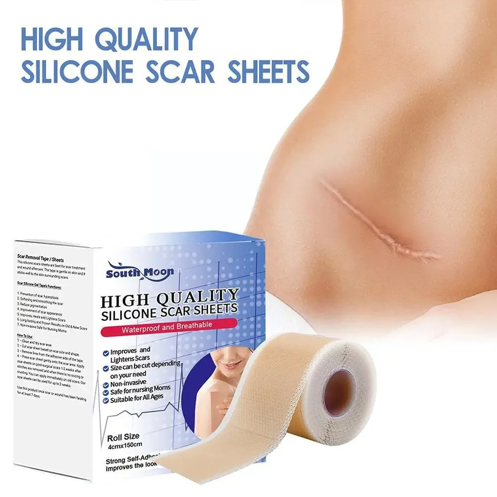 1pcs Silicone Scar Tape Roll Painless Effective For C-Section Keloid Surgery Burn Acne 4*150cm Scar Repair Tools