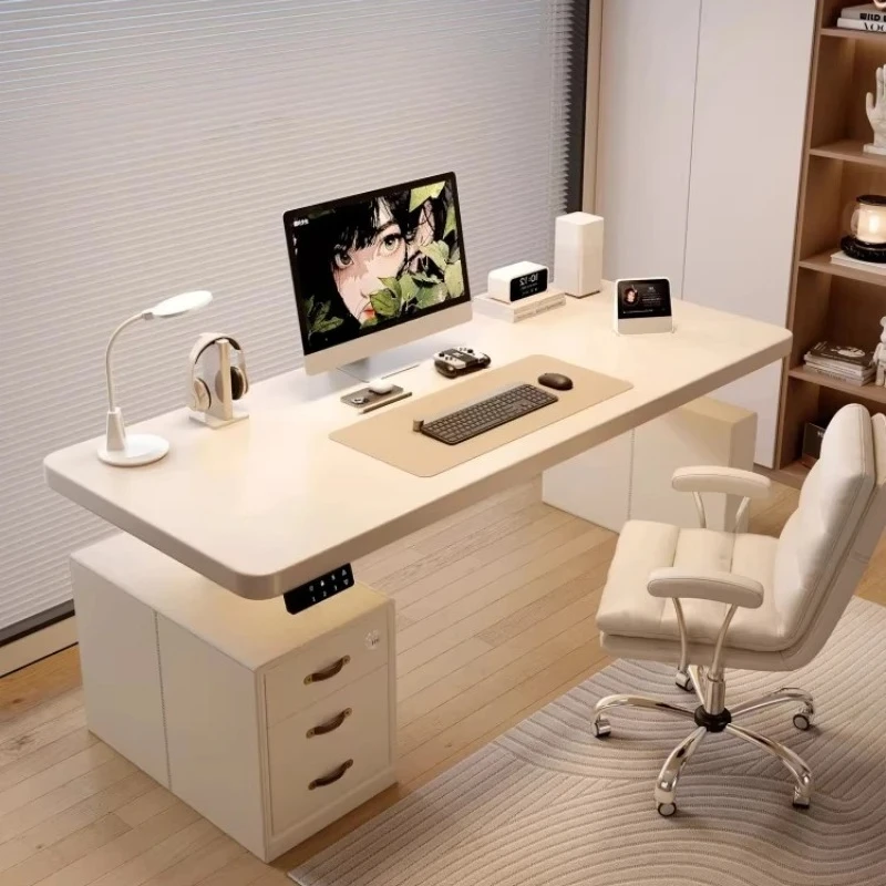 Cream style computer desk room office sports desk office and workstation height adjustment table
