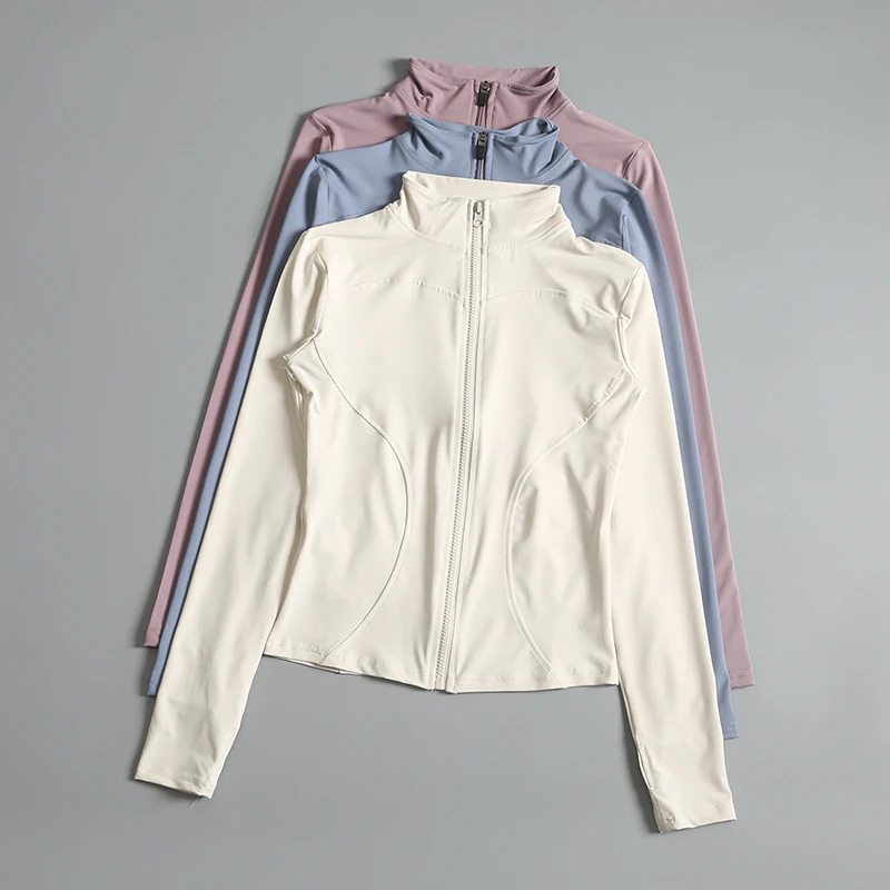 Women's Fitness Jacket Summer Slim Quick Dry Lightweight Long Sleeve Yoga Sportswear Running Training Top Breathable Polyester