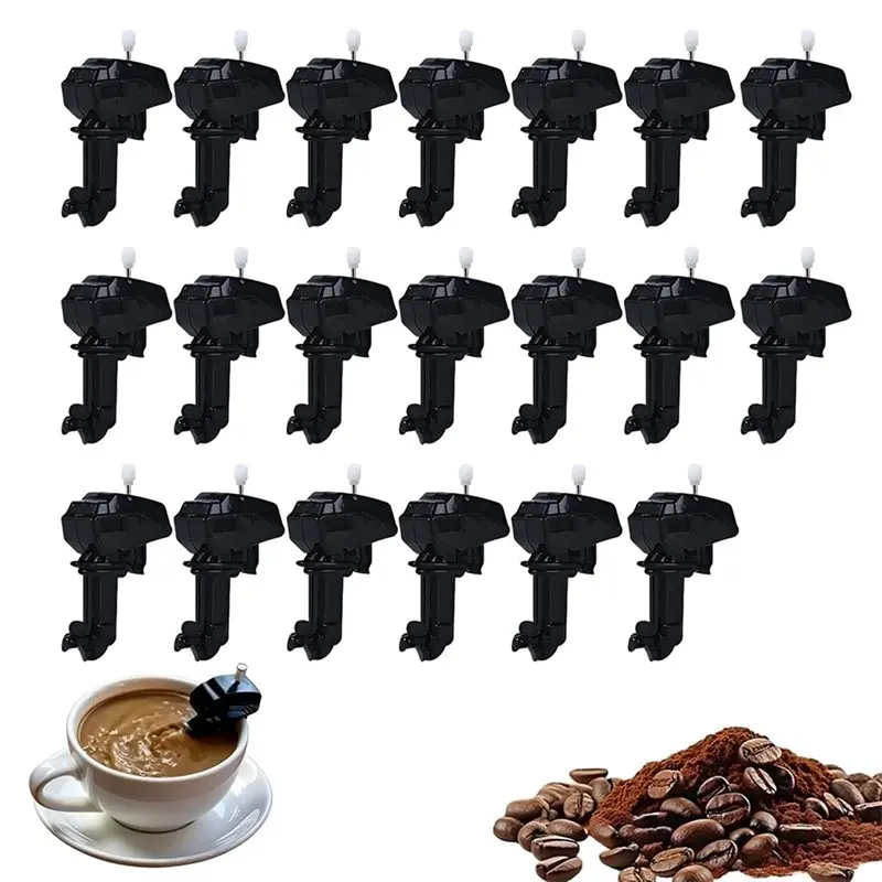 AAAN-Boat Motor Coffee Stirrer,Wind Up Outboard Motor Boat Coffee Stirrer,Drink Mixing Gadget Boat Propeller Coffees Stirrers