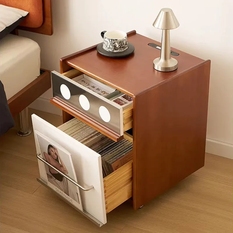Mesita de noche para café que ahorra espacio, librero nórdico con cajones, organizador de mesita de noche, archivadores, Muebles para salón