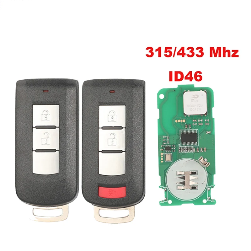 

jingyuqin Remote Control Car Key ID46 PCF7952 315/433MHz For Mitsubishi Lancer Outlander Galant Keyless Go OUC644M-KEY-N 2/3B