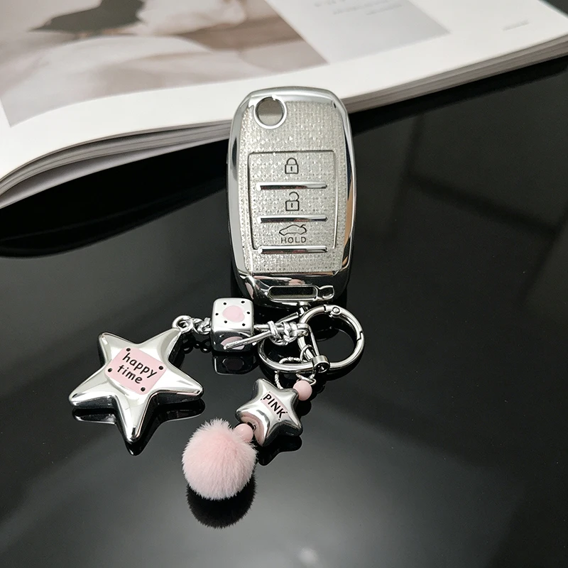 White Diamond For KIA RIO 3 K2 K3 K4 K5 Sportege Picanto Optima Soul Ceed Sorento Forte Cerato Flip Remote Car Key Case Cover