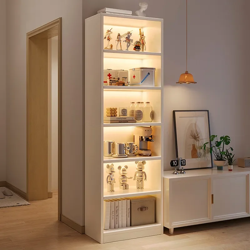 Floor to Ceiling Corner Bookshelf Multi Layer Storage Rack for Living Room Aisle Next to TV Cabinet Simple Household Shelving